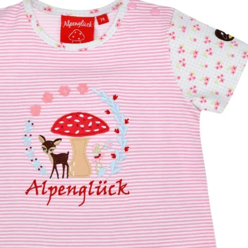 BONDI Mädchen T-Shirt "Alpenglück" mit Reh und Pilz 86615 | Rosa