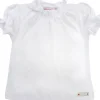 BONDI Mädchen Unterziehshirt mit Herz Lochstickerei Alpenglück 86268 - Weiß
