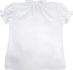 BONDI Mädchen Unterziehshirt mit Herz Lochstickerei Alpenglück 86268 - Weiß
