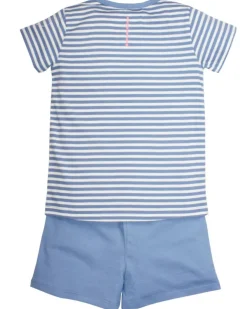 BONDI Shorty - Schlafanzug "Pferde-Motiv" 36231 | Blau