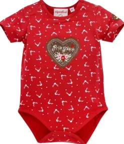 BONDI Trachten Baby Body "Prinzessin" mit Herz 86272 - Rot