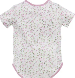 BONDI Trachten Baby Body "Hirsch" mit Blümchendruck 86273 - Rosa Weiß