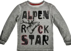 BONDI Trachten Langarm Shirt "Alpenrocker" mit Hirschmotiv 29920 - Stone Grau