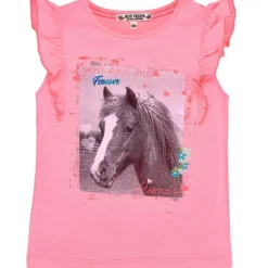 BONDI T-Shirt "Friends" mit Flügelärmel 36202 - Rosa | Mädchen Kurzarmshirt