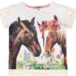 BONDI T-Shirt "Friends" mit Pferde Print 36204 - Weiß | Mädchen Kurzarmshirt