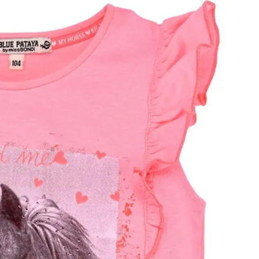 BONDI T-Shirt "Friends" mit Flügelärmel 36202 - Rosa | Mädchen Kurzarmshirt