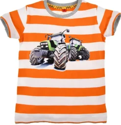 BONDI T-Shirt "Traktor" für Jungen 33121 | Orange / Weiß