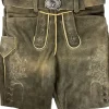 Buchberger Kurze Lederhose "Schorsch 1" mit Gürtel | Ziegenvelours Granit
