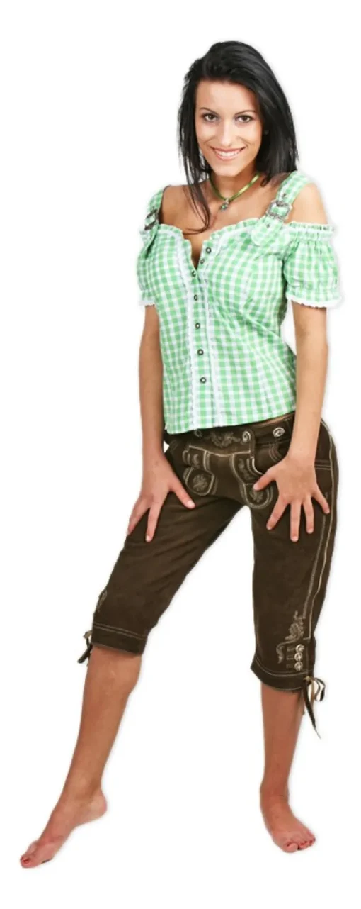 Carmen Trachtenbluse Bine mit Trägern - Grün