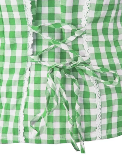 Carmen Trachtenbluse Bine mit Trägern - Grün