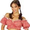 Carmen Trachtenbluse Fanny Rot Weiß
