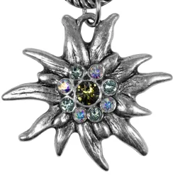 Charivari Kette mit Edelweiß - Olivgrün