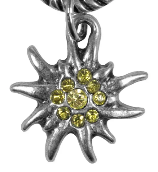 Charivari Kette mit Edelweiß - Olivgrün
