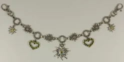 Charivari Kette mit Edelweiß - Olivgrün