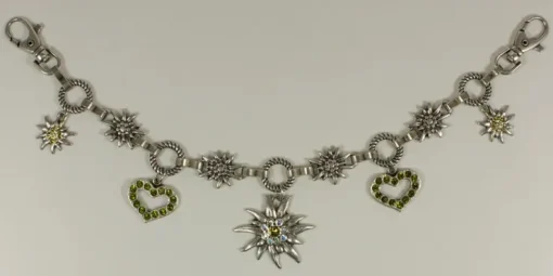 Charivari Kette mit Edelweiß - Olivgrün