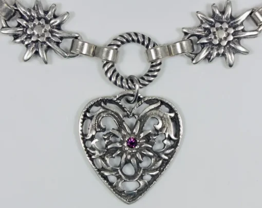 Charivari Kette mit Herz - Pflaume