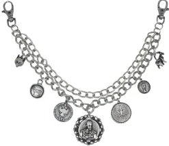 Charivari Kette mit Münzen, Fuchs und Steinbock