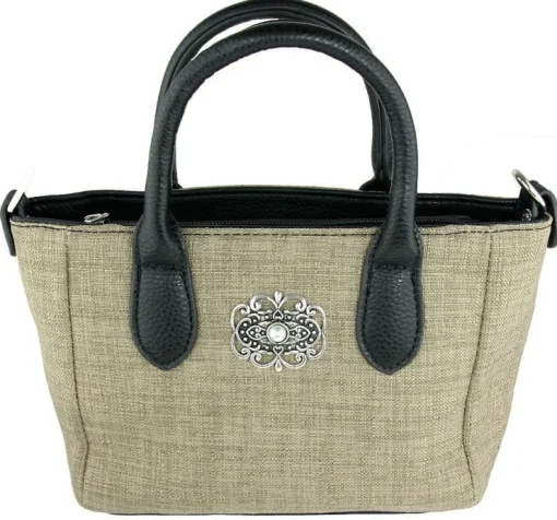 Damen Handtasche "Katrina" mit Metallapplikation - Hellbraun