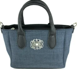 Damen Handtasche "Katrina" mit Metallapplikation - Dunkelblau