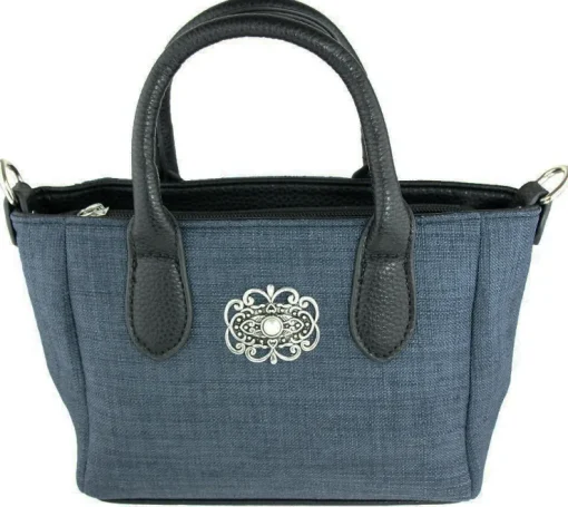 Damen Handtasche "Katrina" mit Metallapplikation - Dunkelblau