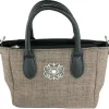 Damen Handtasche "Katrina" mit Metallapplikation - Dunkelbraun