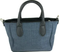 Damen Handtasche "Katrina" mit Metallapplikation - Dunkelblau