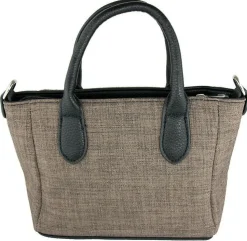 Damen Handtasche "Katrina" mit Metallapplikation - Dunkelbraun