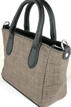 Damen Handtasche "Katrina" mit Metallapplikation - Dunkelbraun