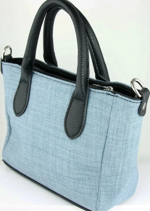 Damen Handtasche "Katrina" mit Metallapplikation - Hellblau