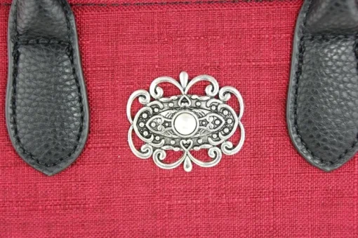 Damen Handtasche "Katrina" mit Metallapplikation - Rot