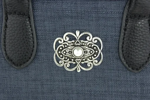 Damen Handtasche "Katrina" mit Metallapplikation - Dunkelblau