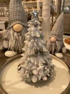 Dekofigur Wichtel "Egbert" mit Mütze - Grau 21 cm | 73968 - Adventsdekoration