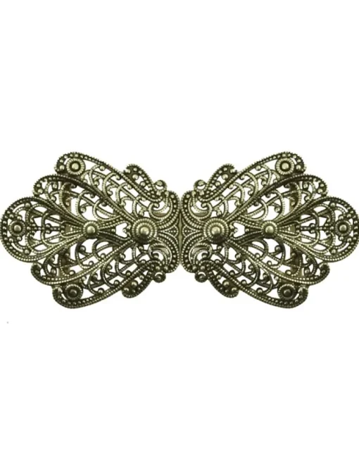 Dirndlschürzenschließe "Alika" mit Ornamentmuster 51486 - Stegbreite 3 cm | Altgold
