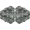 Dirndlschürzenschließe "Rina" mit Ornamentmuster 51487 - Stegbreite 4 cm | Altsilber