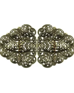 Dirndlschürzenschließe "Rina" mit Ornamentmuster 51487 - Stegbreite 4 cm | Altgold