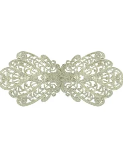 Dirndlschürzenschließe "Alika" mit Ornamentmuster 51486 - Stegbreite 3 cm | Weißgold