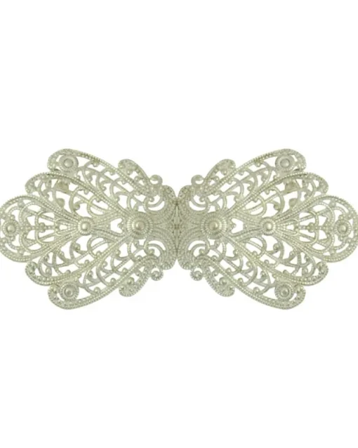 Dirndlschürzenschließe "Alika" mit Ornamentmuster 51486 - Stegbreite 3 cm | Weißgold