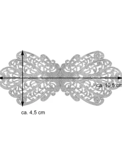 Dirndlschürzenschließe "Alika" mit Ornamentmuster 51486 - Stegbreite 3 cm | Anthrazit