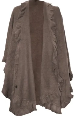 Dirndltuch Strick Stola in Taupe