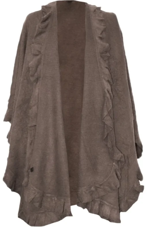 Dirndltuch Strick Stola in Taupe