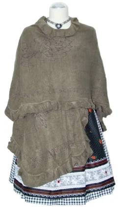 Dirndltuch Strick Stola in Taupe
