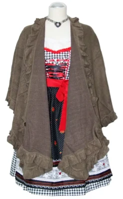 Dirndltuch Strick Stola in Taupe