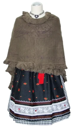 Dirndltuch Strick Stola in Taupe