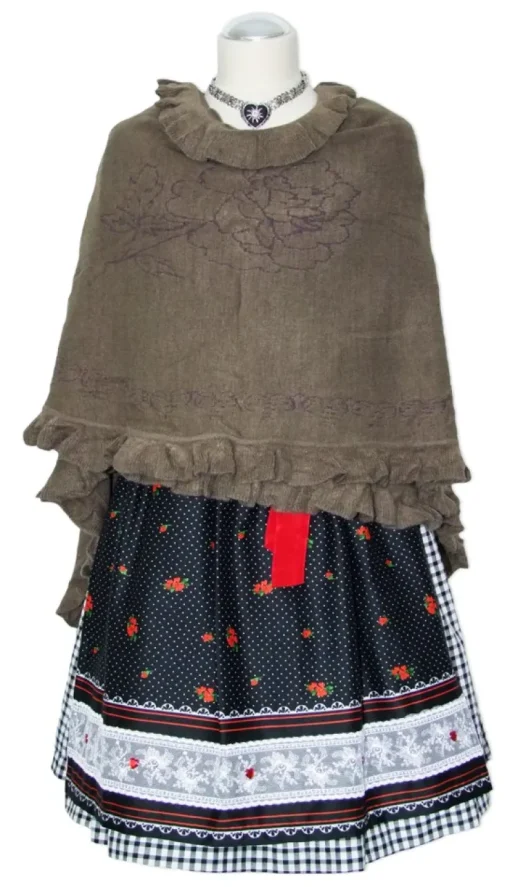 Dirndltuch Strick Stola in Taupe