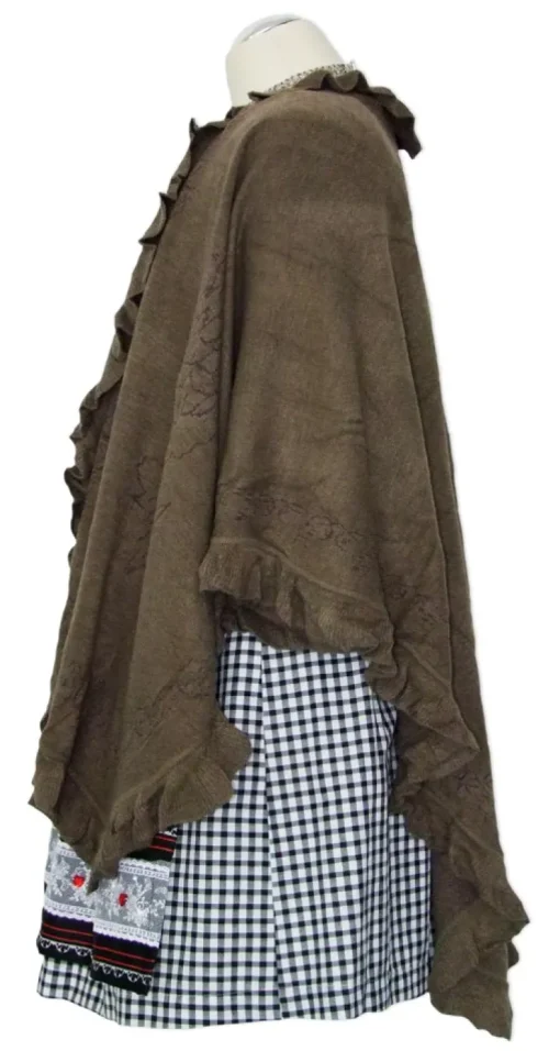 Dirndltuch Strick Stola in Taupe