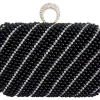 Elegante Damen Clutch Abendtasche "Pearl" - Schwarz