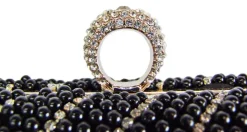 Elegante Damen Clutch Abendtasche "Pearl" - Schwarz