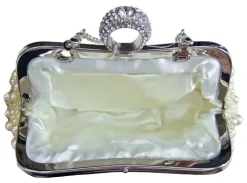 Elegante Damen Clutch Abendtasche "Princess" - Creme