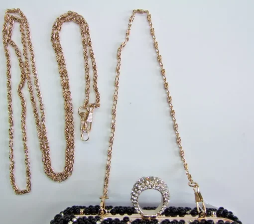 Elegante Damen Clutch Abendtasche "Pearl" - Schwarz