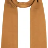 Fransen Schal Stola mit Kaschmir uni - Cognac